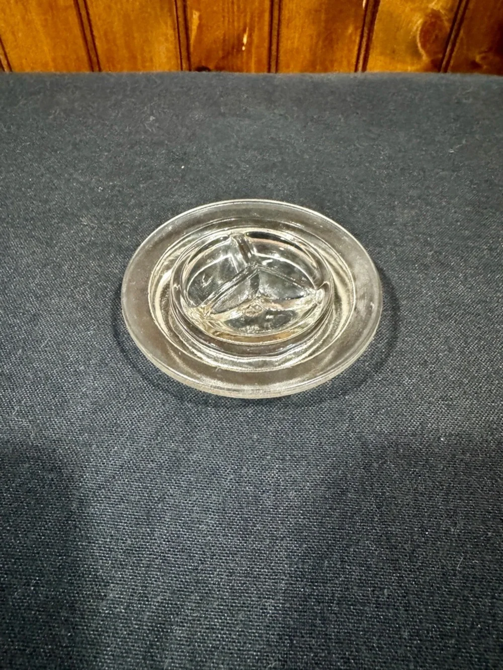 Vintage Clear Glass Chicken Waterer Base